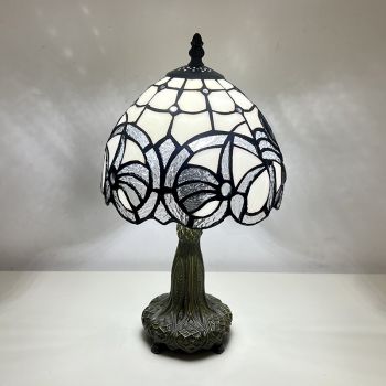 Tiffany Style Table Lamp White Stained Glass Baroque Style LED Bulb For Living Room Decoration