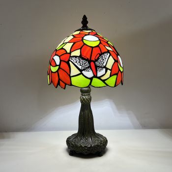 LongHuiJing Butterfly 8inch European-style Tiffany lamp to read eye lamp bedroom bedside table lamp