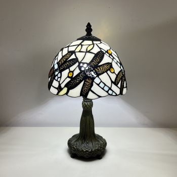 LongHuiJing Tiffany Style Desk Lamp Handmade Stained Glass Lampshade Bedside Lamp For Home Decoration