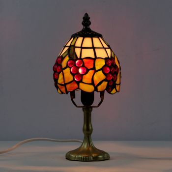 LongHuiJing Mini vintage grape art table lamp Tiffany stained glass bar restaurant decorated table lamps