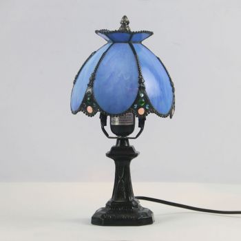 LongHuiJing Tiffany Style Desk Lamp Stained Glass Table Night light Colorful Jade Home Decor Classical Art LED Desk Ligh