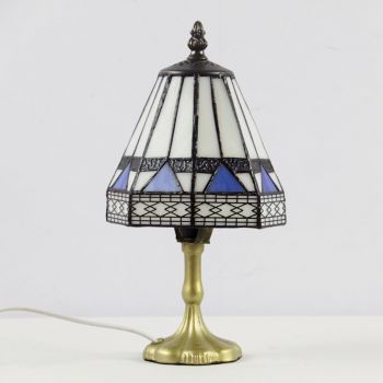 LongHuiJing Vintage Tiffany Style Table Lamps Stained Glass Court Retro Desk Lamps Patterns Handmade Desk Light