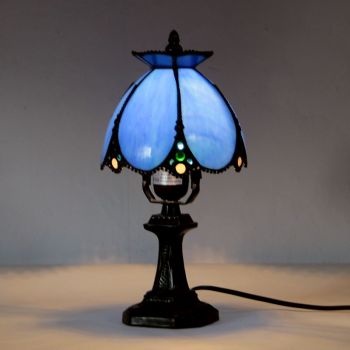 LongHuiJing Tiffany Style Desk Lamp Stained Glass Table Night light Colorful Jade Home Decor Classical Art LED Desk Ligh