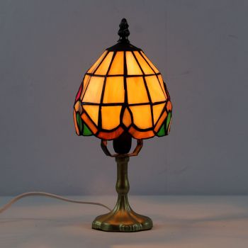 LongHuiJing Mini Tiffany light fixture American country stained glass decorative table lamp