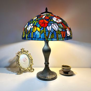 LongHuiJing handmade stained glass lamp tiffany style 16Inch table lamps for home decoration