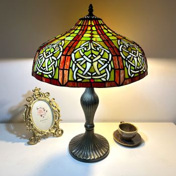 LongHuiJing 16Inch Vintage Tiffany Studios Reproduction Stained Glass Lamp